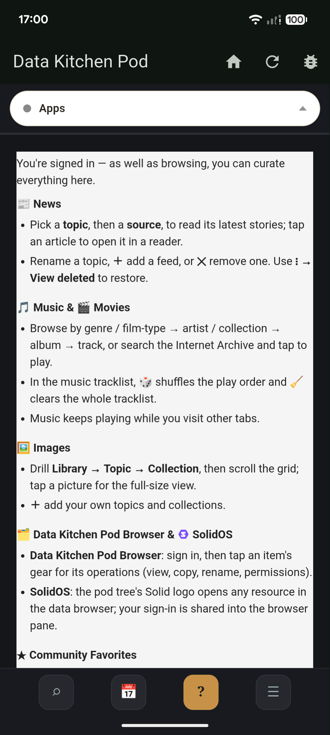 Screenshot of Data Kitchen
